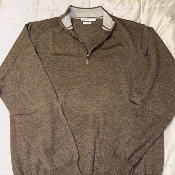 Peter Millar Brown Quarter Zip Up Sweater - Picture 5 of 7